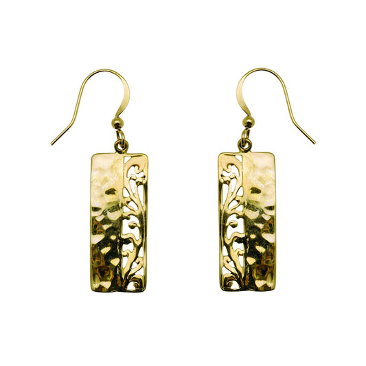 (BR262Y) Dangle earring in gold tone