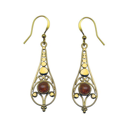 (BR284YAB) Dangle/Drop Earring in Gold Tone
