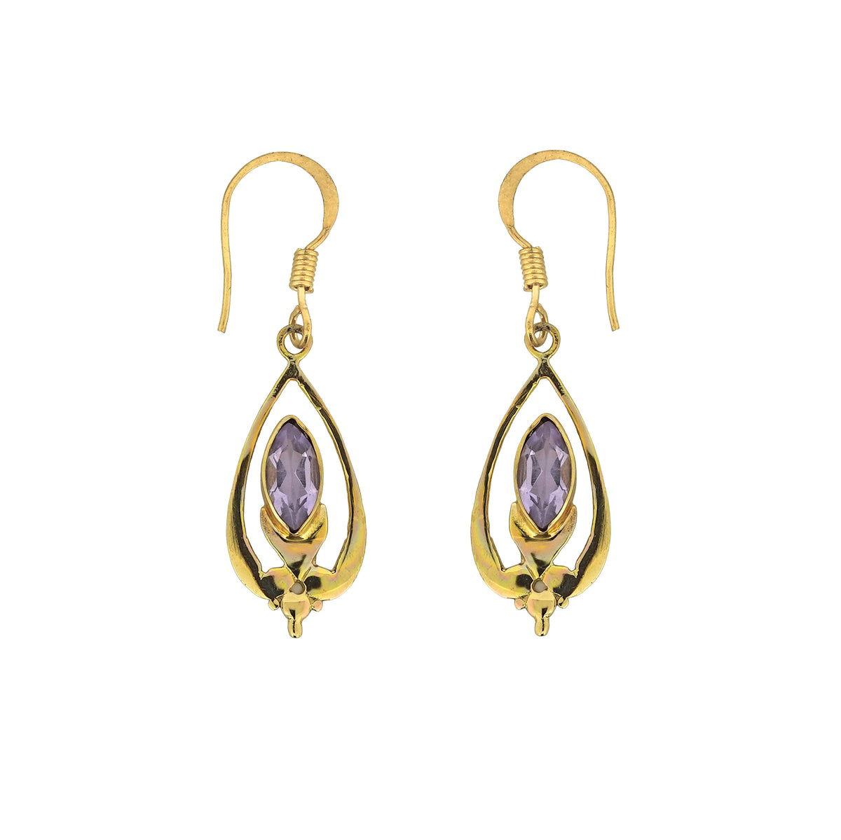(BR335CAM) Amethyst Marquise Bloom Earrings