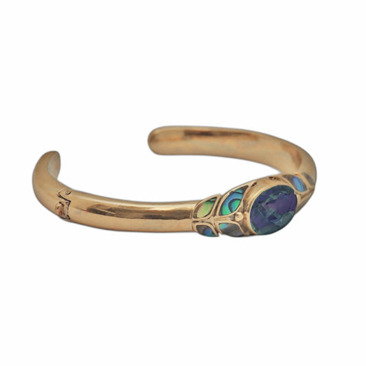 (BR504EMTPAUA) Mystic Quartz & Paua Inlay Cuff