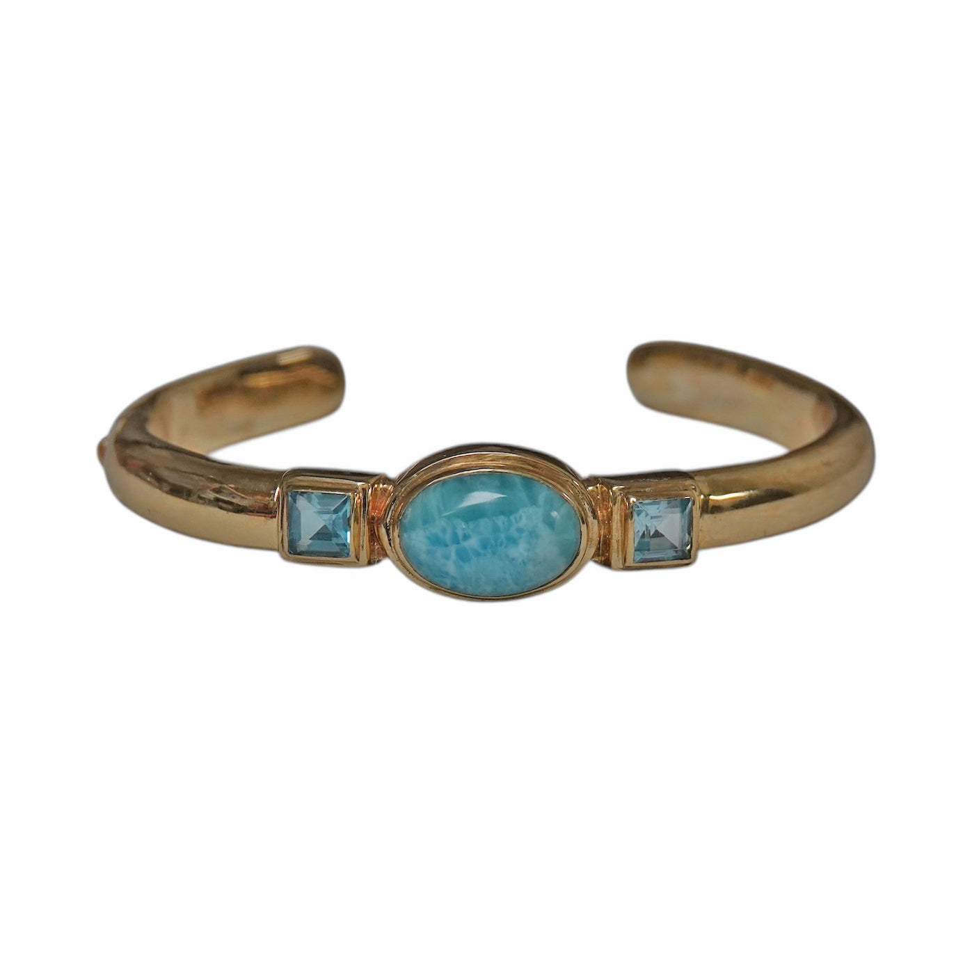(BR530CLARBT) Larimar and Blue Topaz Cuff