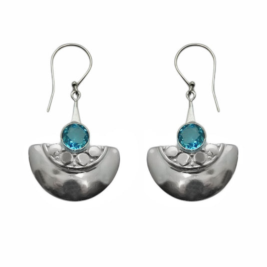 (SP104SBQ) Swiss Blue Quartz Crescent Glow