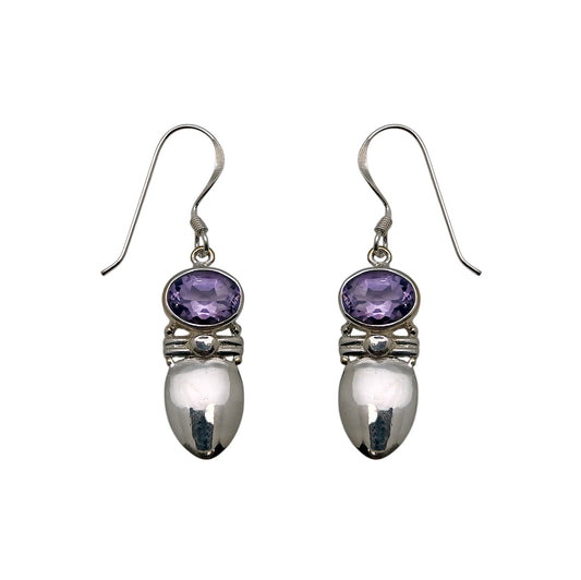 (SP105AM) Amethyst Lantern Earrings