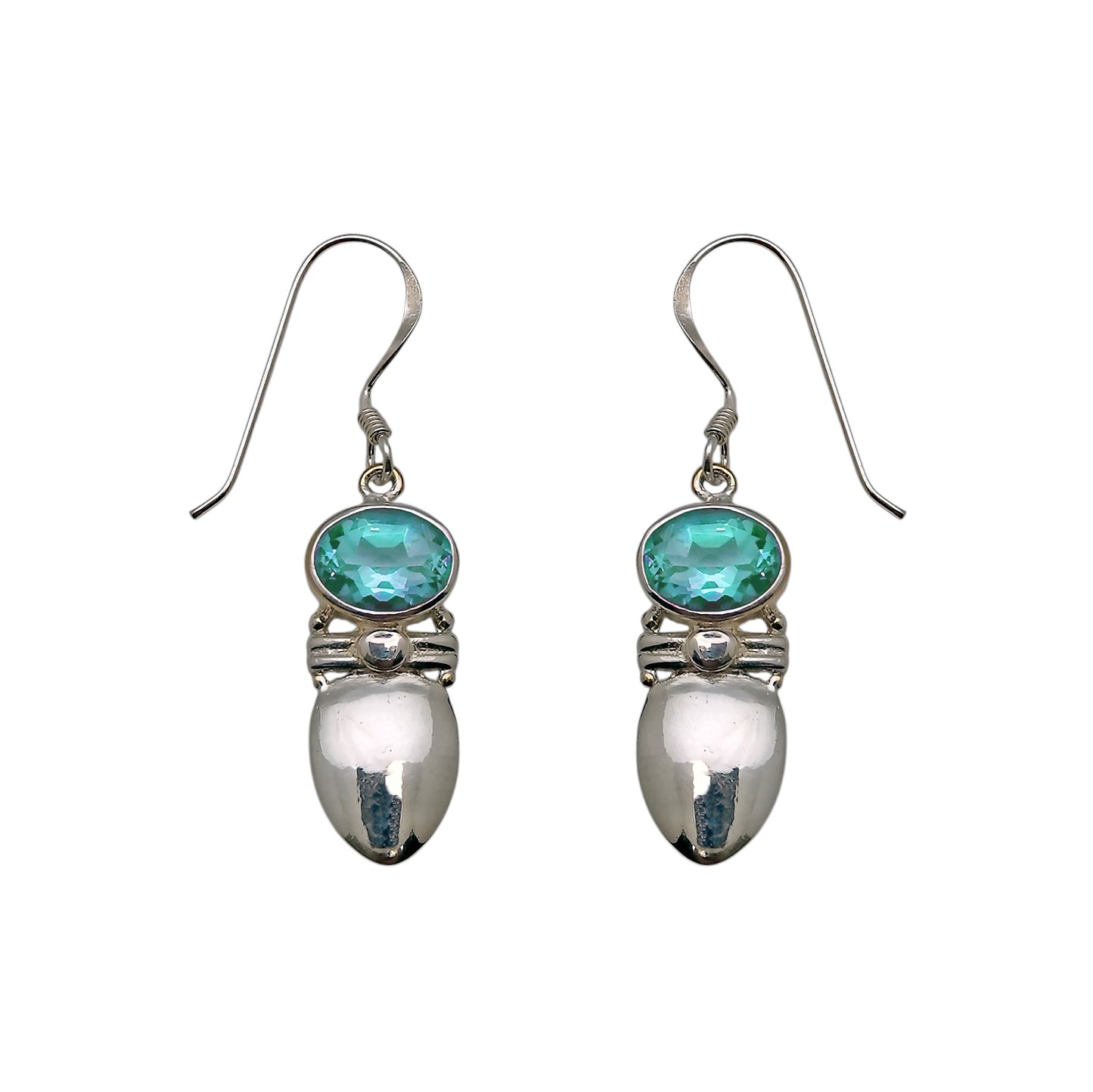 (SP105SBQ) Swiss Blue Quartz Lantern Earrings