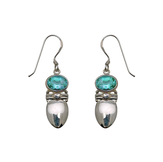 (SP105SBQ) Swiss Blue Quartz Lantern Earrings