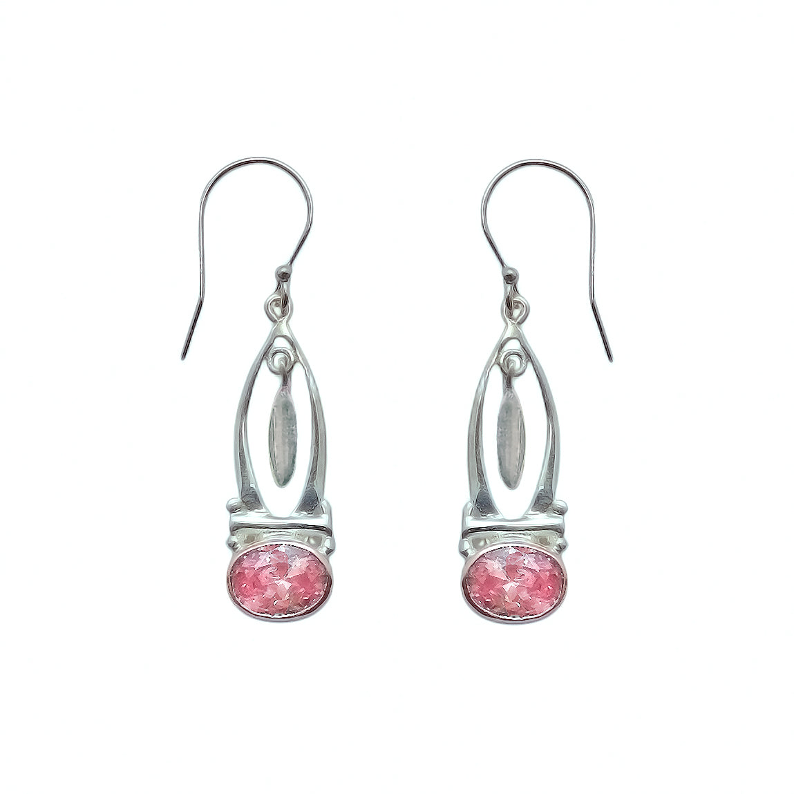 (SP106CZP)  Marquise Pink Cubic Zirconia Drops