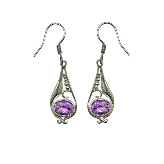 (SP205VAM) Amethyst Drop Earrings