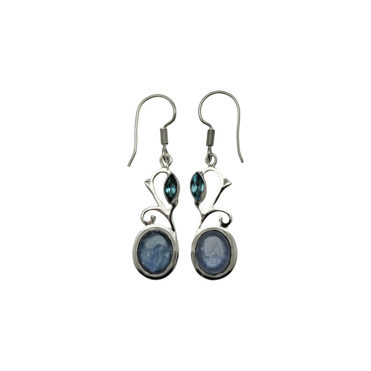 (SP233QBTKY) Blue Topaz & Kyanite Earrings