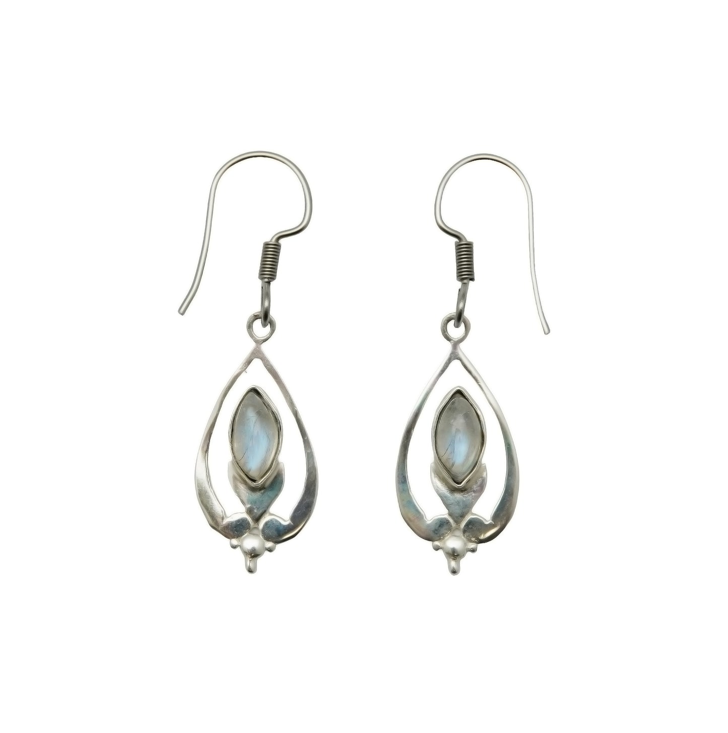(SP335CBMS) Blue Moonstone Marquise Bloom Earrings