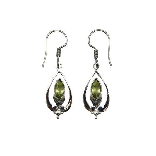 (SP335CPE) Peridot Marquise Bloom Earrings
