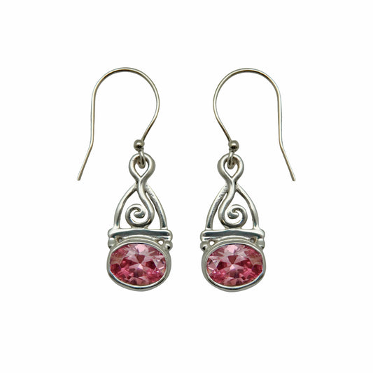 (SP366ACZP) Pink Cubic Zurconia drop earring