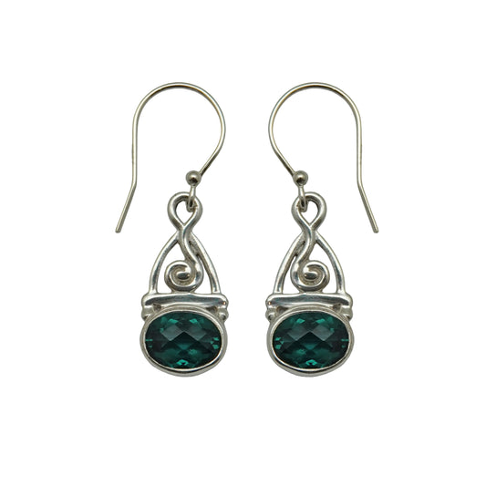 (SP366AGQ) Green Quartz drop earring
