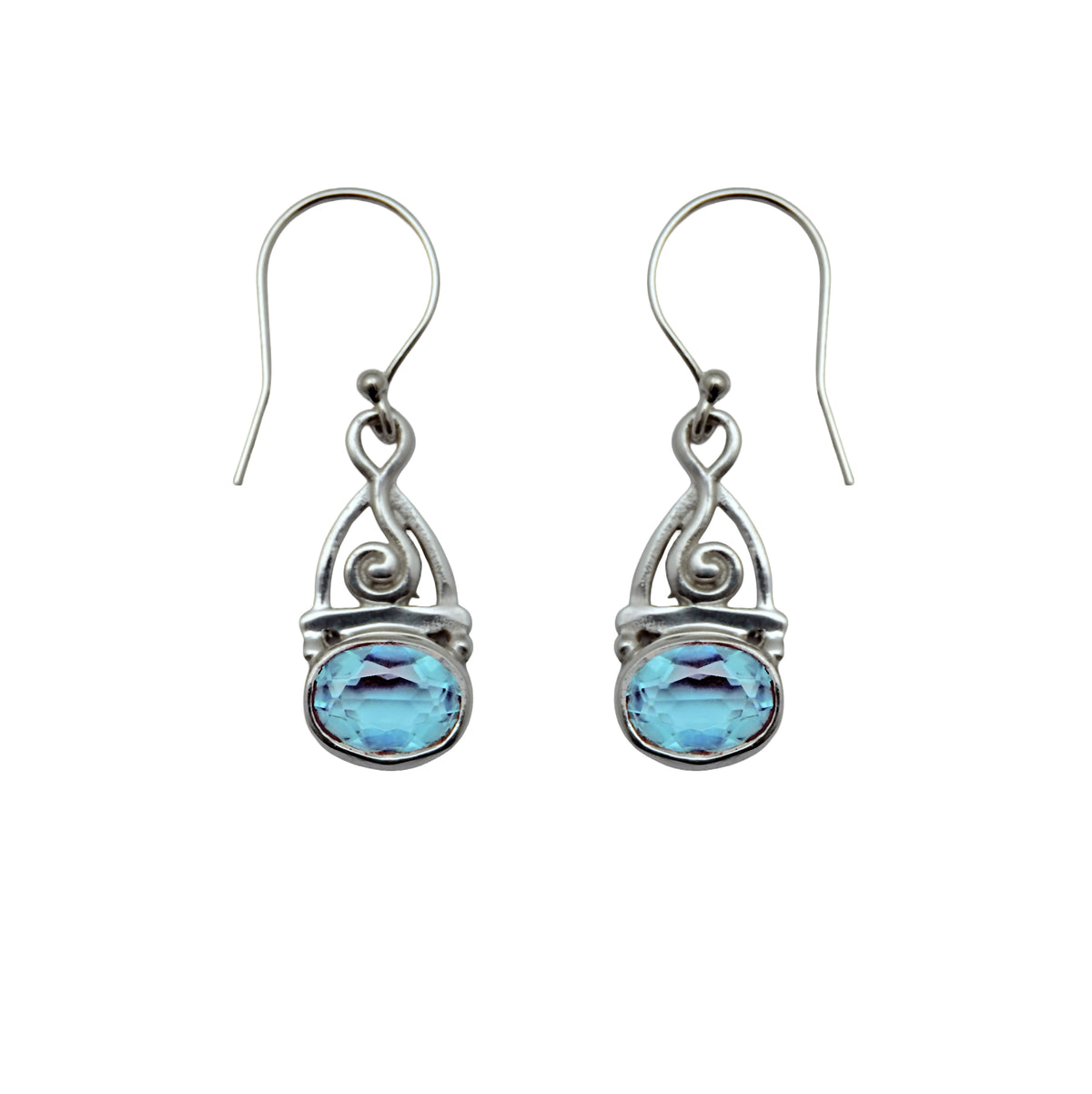 (SP366ASBQ) Swiss Blue Quartz drop earring