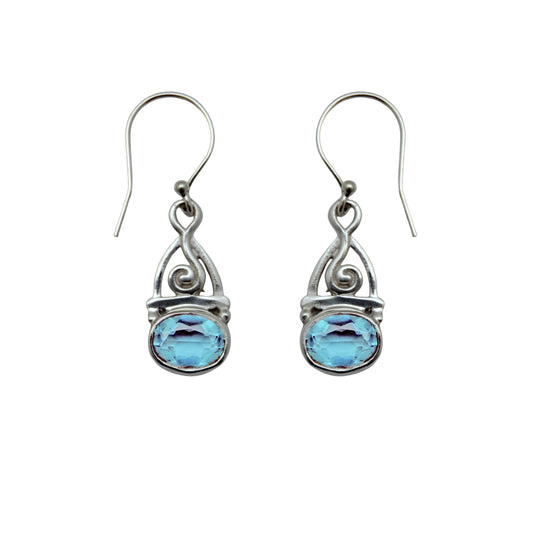 (SP366ASBQ) Swiss Blue Quartz drop earring