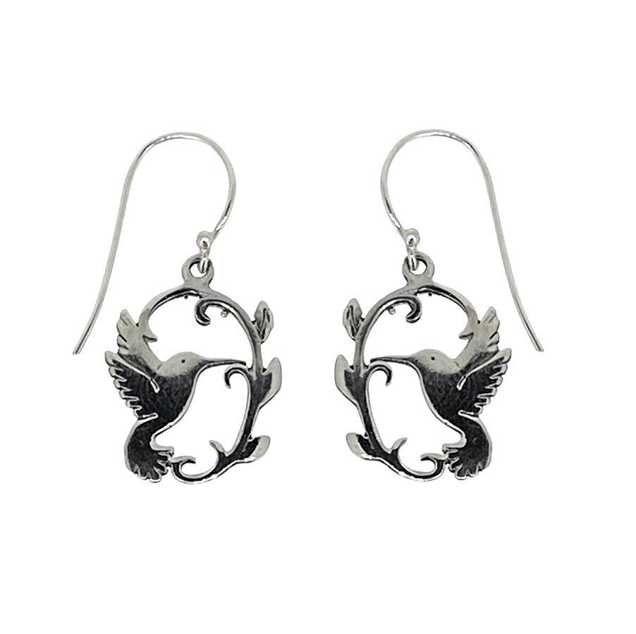 (205S) Sterling Silver Hummingbird Earrings