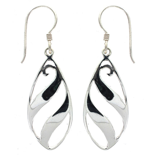 (217VSS) Silver Wave Drop Earring