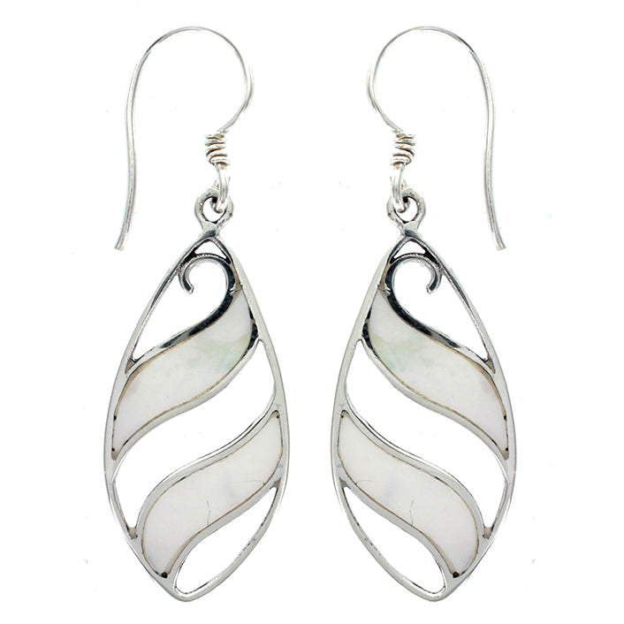 (217VMOP) Mother Of Pearl Wave Drop Earring