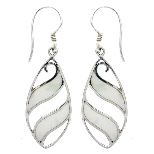 (217VMOP) Mother Of Pearl Wave Drop Earring