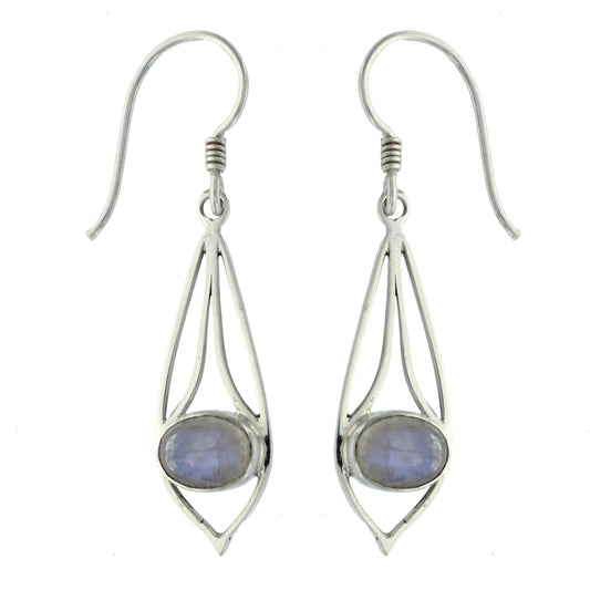 (218VBMS) Blue Moonstone Earrings