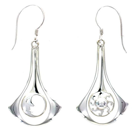 (221W) Sun & Moon Silver Earring