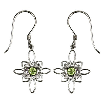 (224QPE) Floral Peridot Earrings