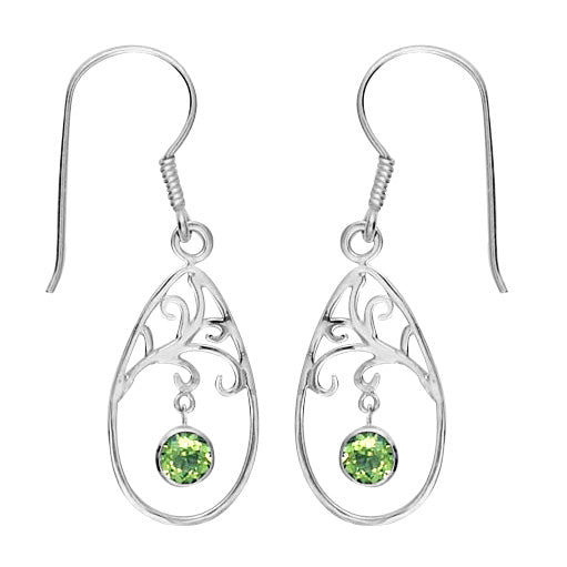 (226SPE) Peridot Swirl Teardrop Earring