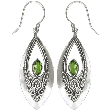 (241PPEMOP) Peridot Mother Of Pearl Earring