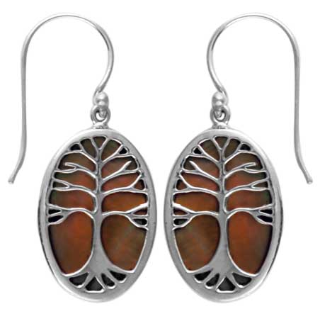 Tree Tan Shell (241STAN) Tan Shell Tree of Life Earring – Vera Wolf
