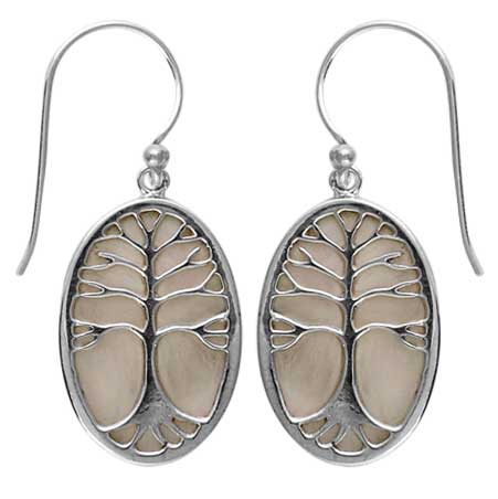 (241SMOP) Mother Of Pearl Tree of Life Earring