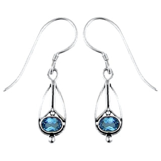 (244NBT) Blue Topaz Earrings