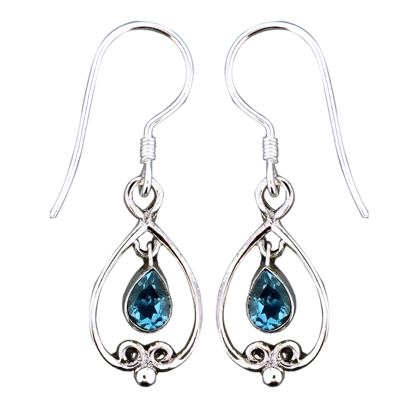 (247NBT) Swiss Blue Topaz Earrings