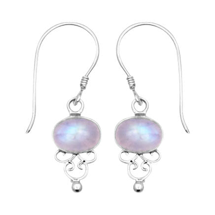 (248TBMS) Blue Moonstone Oval Earrings