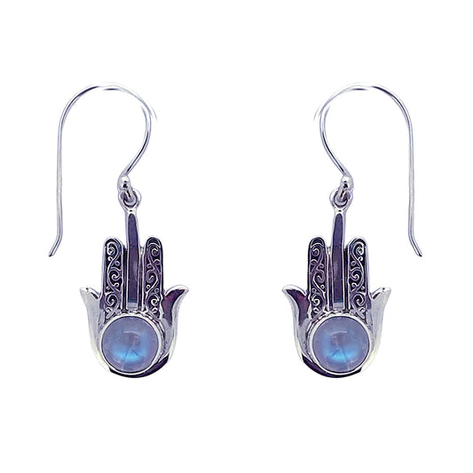 (270XBMS) Blue Moonstone Silver Earrings (270XBMS)