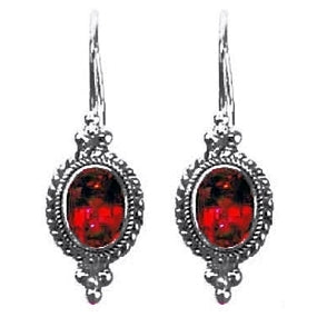 (272FGA) Bauble Framed Garnet Earrings