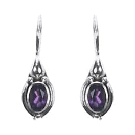 (274IAM) Fixed Hook Amethyst Earrings