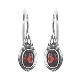 (274IGA) Fixed Hook Garnet Earrings