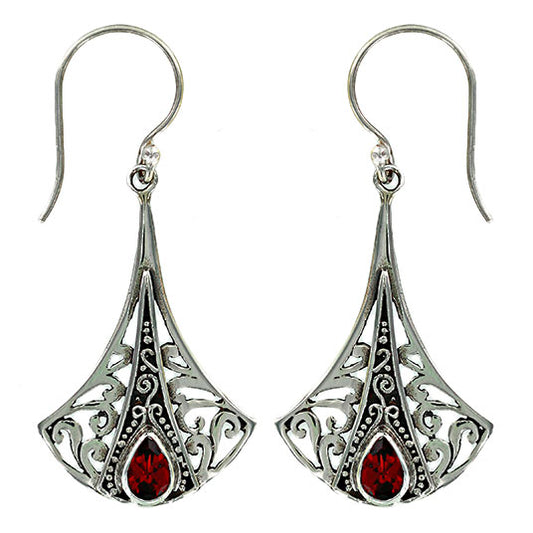 (277WGA) Garnet Drop Earring