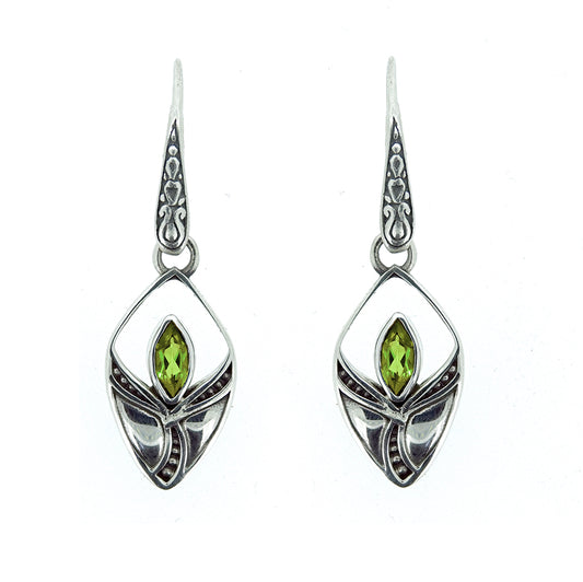 (302A) Peridot Silver Earrings