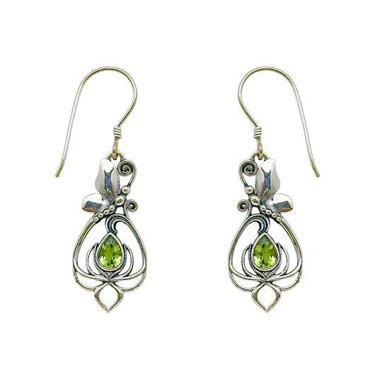 (308BPE) Peridot Silver Earrings