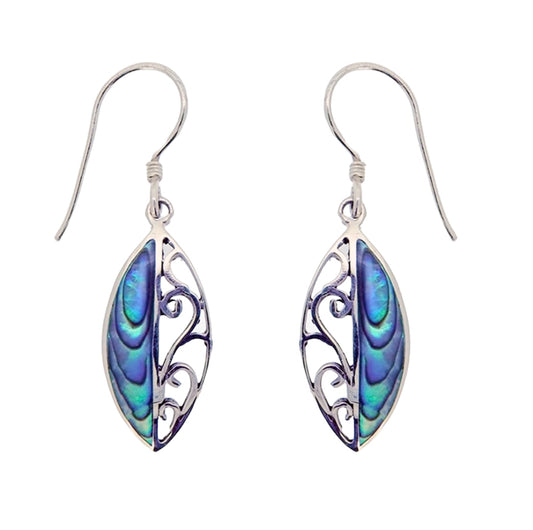 (332APAUA) Paua Shell Silver Earrings