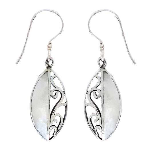 (332AMOP) Mother Of Pearl Silver Earrings (332AMOP)