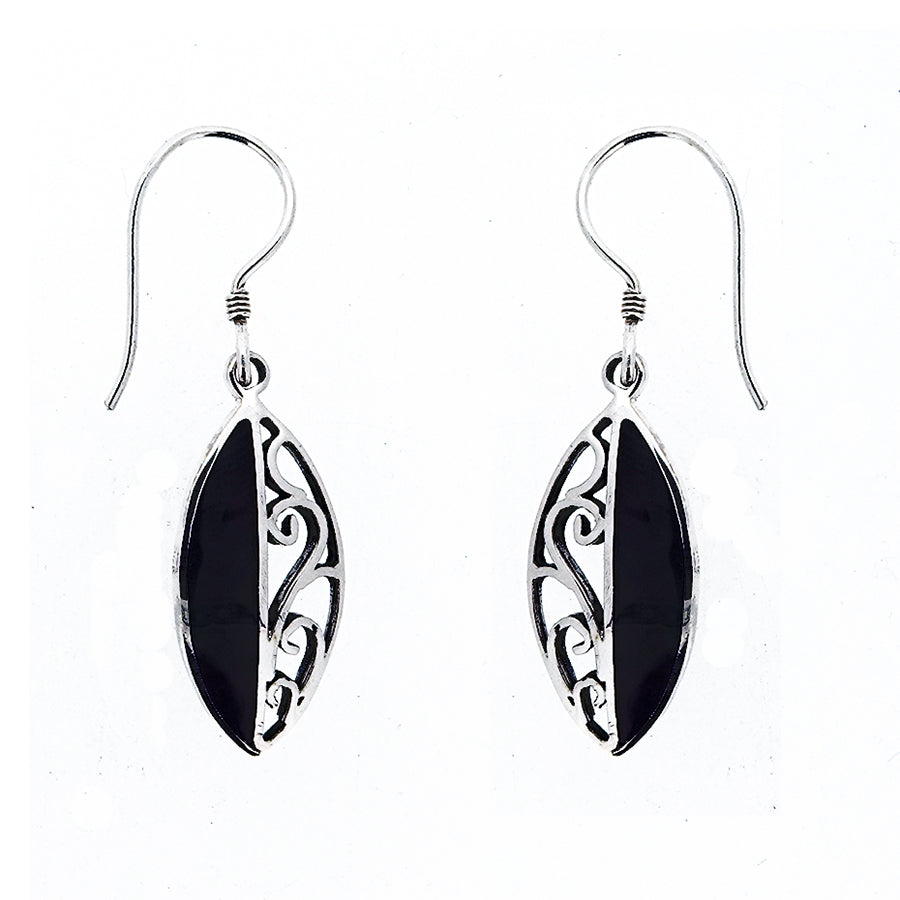 (332ASMK) Smokey Shell Silver Earrings