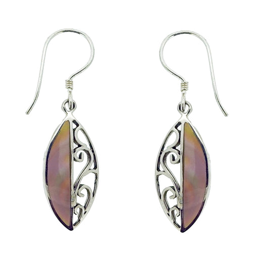 (332ATAN) Tan Mother Of Pearl Shell Earrings