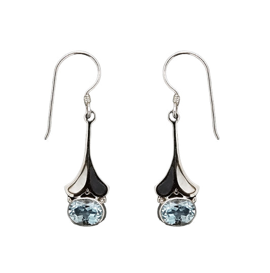 (338ABTMOPSMK) Sky Blue Topaz Silver Earrings