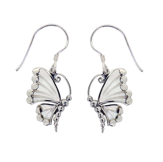 (340AMOP) Mother Of Pearl Butterfly Earrings