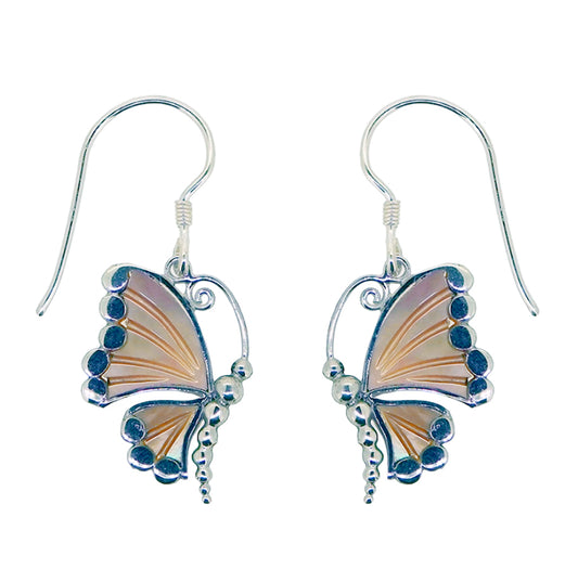 (340ATAN) Tan Mother Of Pearl Earrings