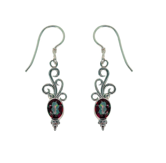 (361AMT) Mystic Topaz Silver Earrings