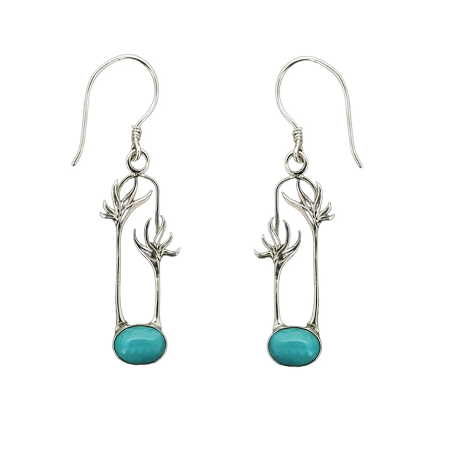 (364ATQ) Turquoise Silver Earrings