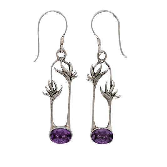 (364AAM) Bird of Paradise Amethyst Earrings