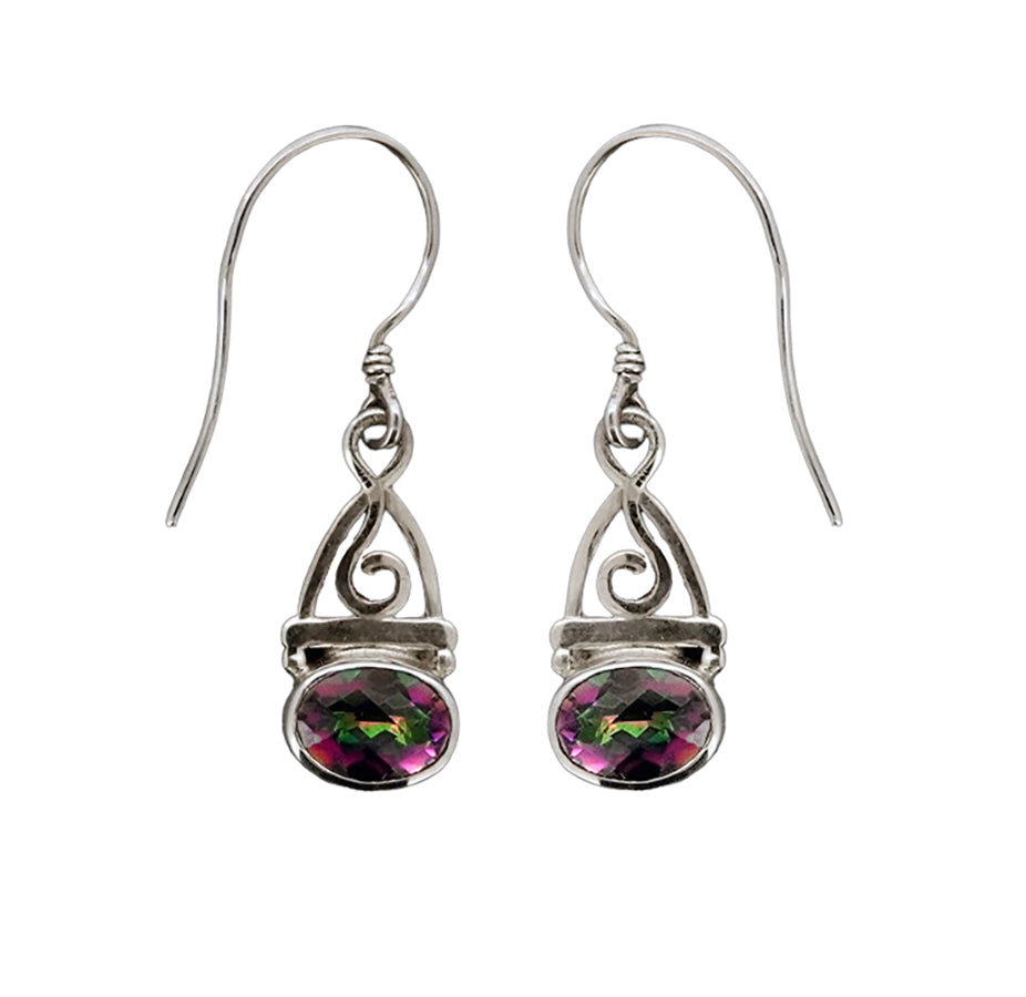 (366AMT) Mystic Topaz Silver Earrings